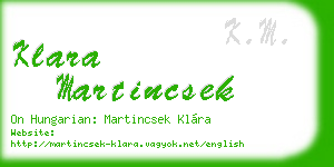 klara martincsek business card